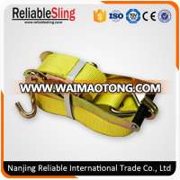 Adjustable Yellow Flat Ratchet Lashing Belts with 2000kg Capacity