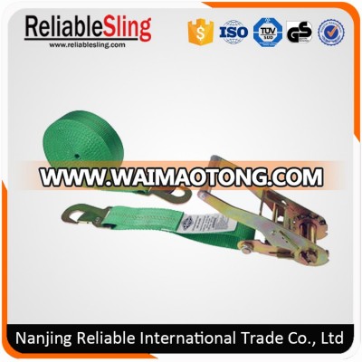 CE GS Polyester Webbing Retractable Ratchet Strap Belt With Hook