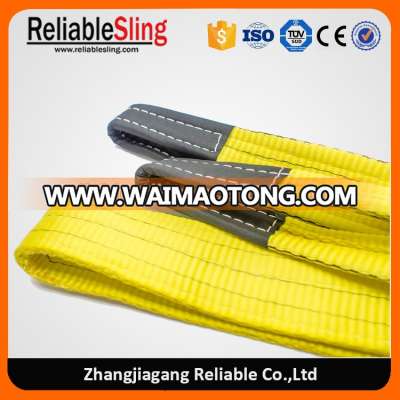 High Flexible Polyester Flat Eye Yellow 3 Ton Lifting Belt