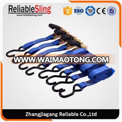 Polyester Webbing Ratchet Straps 1 inch with S Hook Tie Down